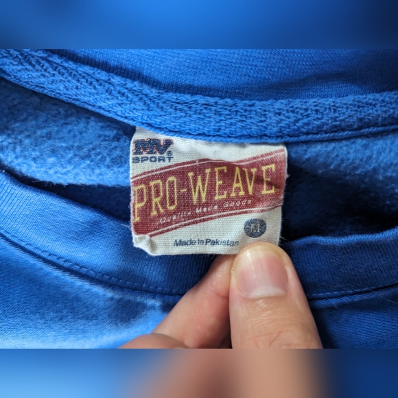 Vintage University of Delaware Crewneck Blue 90s College Pro Weave Sweatshirt M - Picture 8 of 11